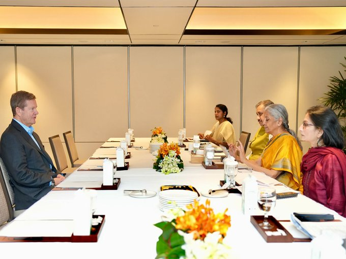 India's Finance Minister meets global financial leaders in Singapore